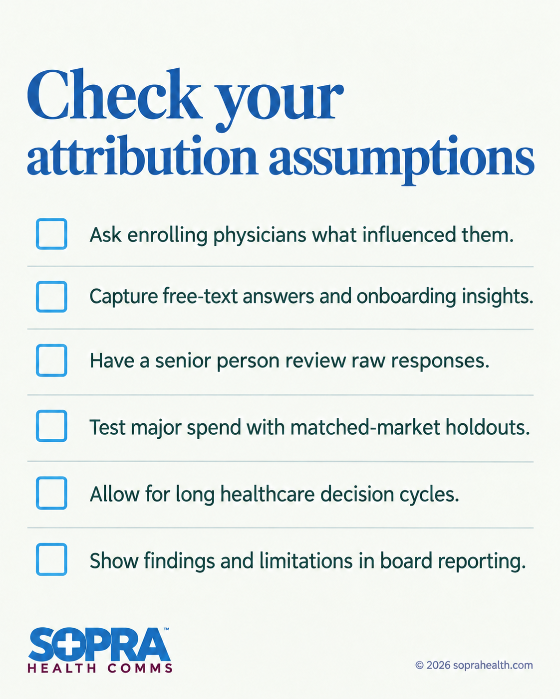 Recap: As what influences physicians, capture answers, review raw responses, text in market, allow for longer cycles, show finding to the board