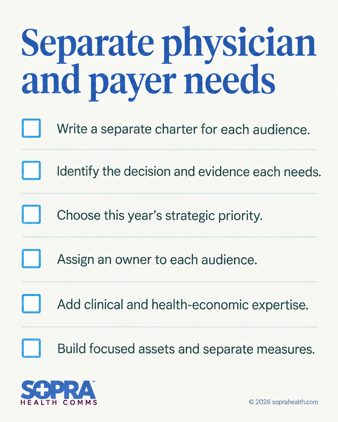 Recap: Write charters for each profile, identify decision makers, choose a strategic priority, assign owners to the audiences, add expertise to teams, build assets